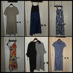 SHEIN Blue and Black One Shoulder Dress